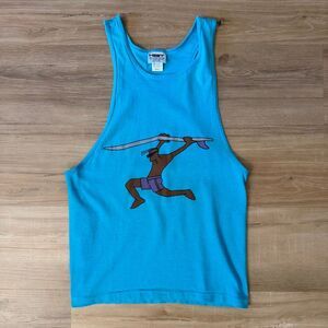 Vintage 80s Surf Muscle Tank Top Hest Sportswear Single Stitch Sz S Surfcore 90s